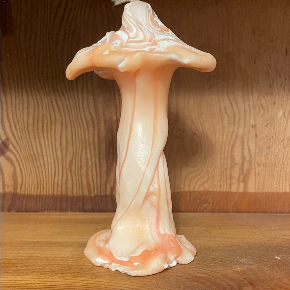 Mushroom Swirled Candle 5 inches